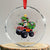 Dinosaur Monster Truck Crystal Glass Ornament TS10 Transparent Glass 3'' Circle Print Your Wear