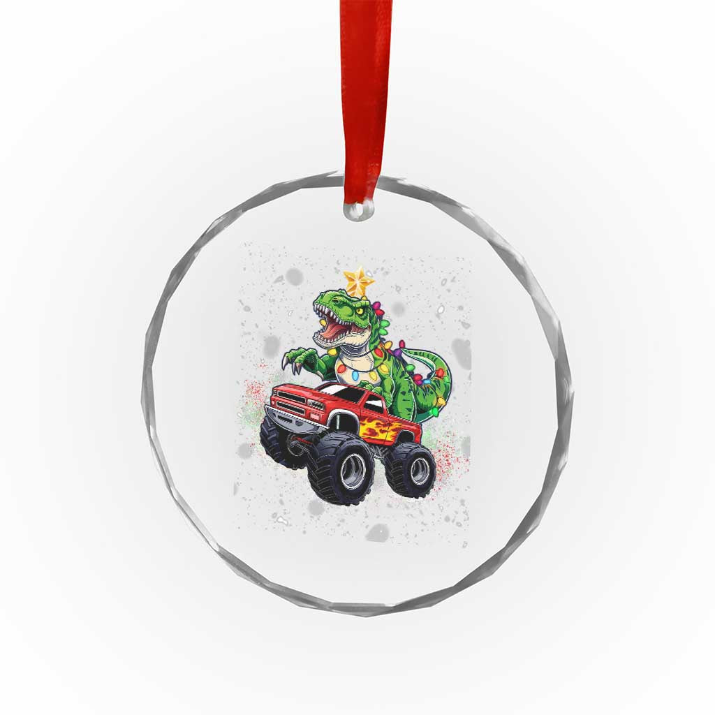 Dinosaur Monster Truck Crystal Glass Ornament TS10 Print Your Wear