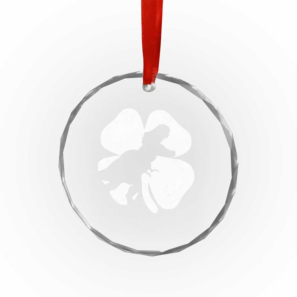 Dinosaur St Patricks Day Shamrock Crystal Glass Ornament Silhouette Boys Toddler Kids TS10 Print Your Wear