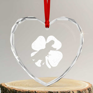 Dinosaur St Patricks Day Shamrock Heart Crystal Glass Ornament Silhouette Boys Toddler Kids TS10 Transparent Glass 3'' Heart Print Your Wear