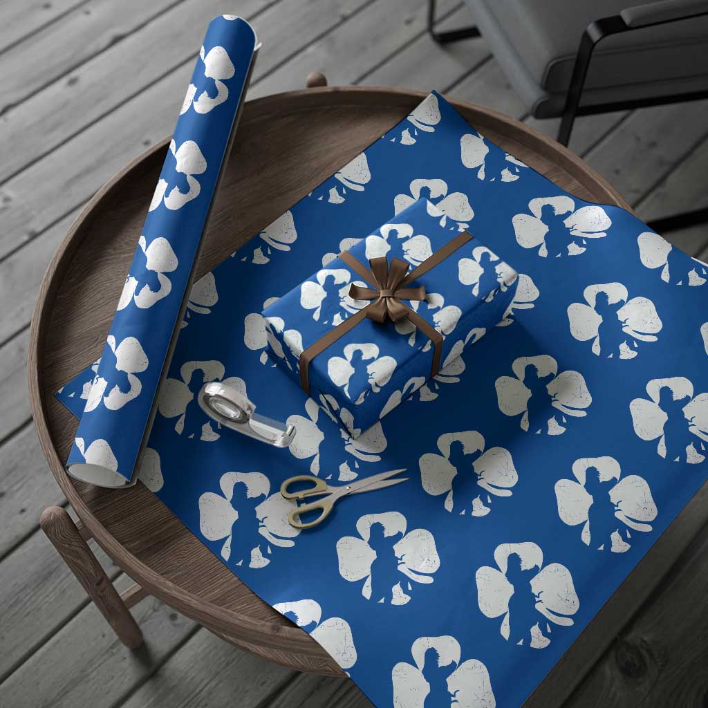 Dinosaur St Patricks Day Shamrock Wrapping Paper Roll Silhouette Boys Toddler Kids TS10 Blue Print Your Wear