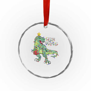 Dinosaur Xmas Tree Rex Crystal Glass Ornament Merry Rex-Mas Xmas Pet Dino Trex TS10 Print Your Wear