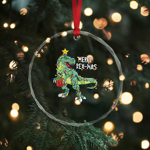 Dinosaur Xmas Tree Rex Crystal Glass Ornament Merry Rex-Mas Xmas Pet Dino Trex TS10 Print Your Wear