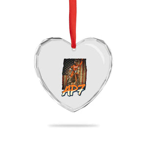Dirt Bike American Flag Heart Crystal Glass Ornament TS14 Print Your Wear