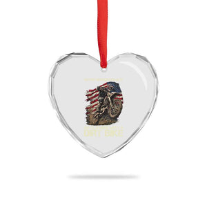 Dirt Bike American Flag Heart Crystal Glass Ornament Never Underestimate An Old Man With A Dirt Bike Motocross TS14 Print Your Wear
