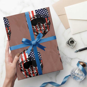 Dirt Bike American Flag Patriotic Wrapping Paper Roll If Dirt Ain't Flyin You Ain't Tryin TS14 Mocha Print Your Wear