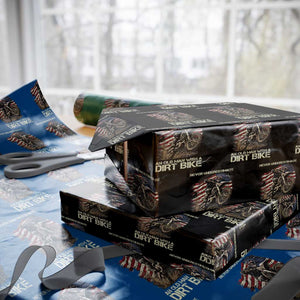 Dirt Bike American Flag Wrapping Paper Roll Never Underestimate An Old Man With A Dirt Bike Motocross TS14 Black Print Your Wear