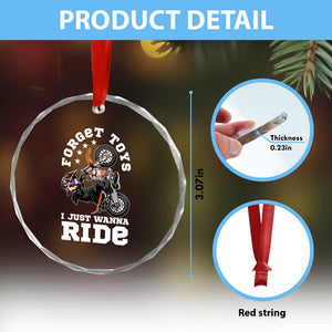Dirt Bike Boys Crystal Glass Ornament Funny Forgive Toys I Just Wanna Ride Motocross Rider TS11 Print Your Wear