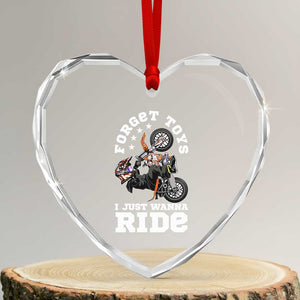 Dirt Bike Boys Heart Crystal Glass Ornament Funny Forgive Toys I Just Wanna Ride Motocross Rider TS11 Transparent Glass 3'' Heart Print Your Wear