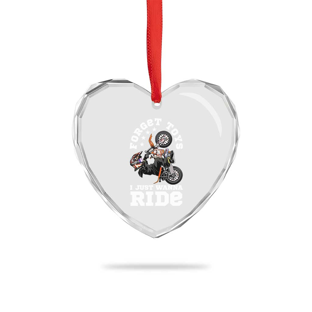 Dirt Bike Boys Heart Crystal Glass Ornament Funny Forgive Toys I Just Wanna Ride Motocross Rider TS11 Print Your Wear