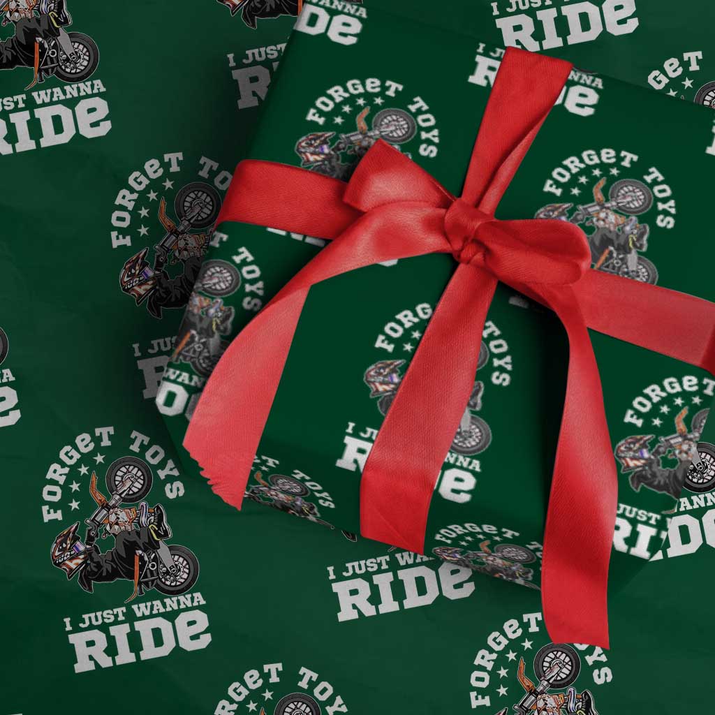 Dirt Bike Boys Wrapping Paper Roll Funny Forgive Toys I Just Wanna Ride Motocross Rider TS11 Green Print Your Wear