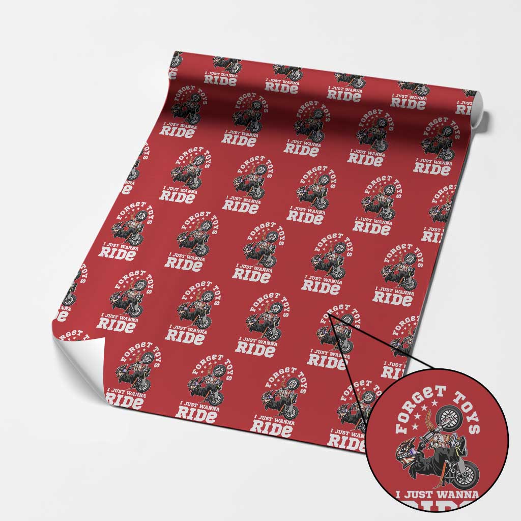 Dirt Bike Boys Wrapping Paper Roll Funny Forgive Toys I Just Wanna Ride Motocross Rider TS11 Red Print Your Wear
