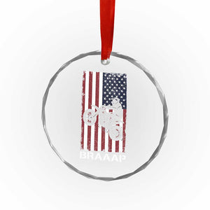 Dirt Bike Crystal Glass Ornament Braaap American Flag Motocross TS14 Print Your Wear