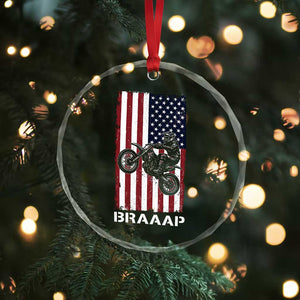 Dirt Bike Crystal Glass Ornament Braaap American Flag Motocross TS14 Print Your Wear