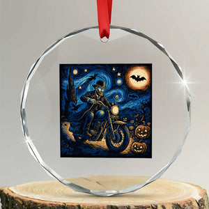 Dirt Bike Crystal Glass Ornament Van Gogh Starry Night Halloween Biker TS14 Transparent Glass 3'' Circle Print Your Wear