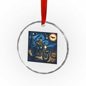 Dirt Bike Crystal Glass Ornament Van Gogh Starry Night Halloween Biker TS14 Transparent Glass 3'' Circle Print Your Wear