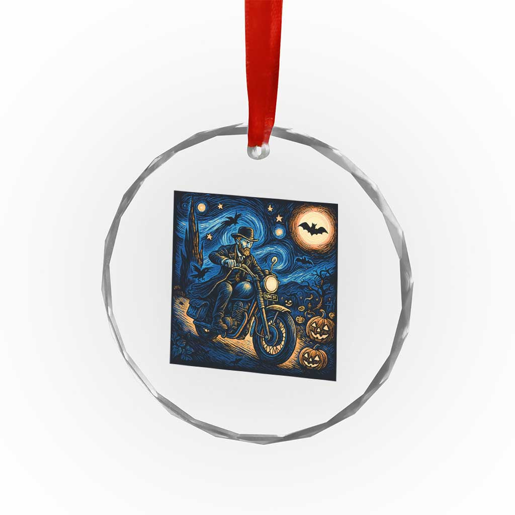 Dirt Bike Crystal Glass Ornament Van Gogh Starry Night Halloween Biker TS14 Print Your Wear