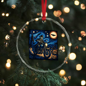 Dirt Bike Crystal Glass Ornament Van Gogh Starry Night Halloween Biker TS14 Print Your Wear