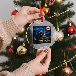 Dirt Bike Crystal Glass Ornament Van Gogh Starry Night Halloween Biker TS14 Print Your Wear