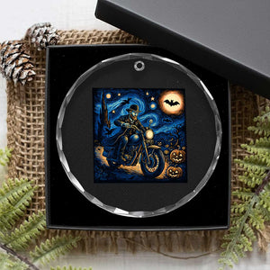 Dirt Bike Crystal Glass Ornament Van Gogh Starry Night Halloween Biker TS14 Print Your Wear