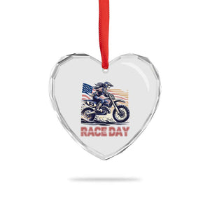 Dirt Bike Girl Heart Crystal Glass Ornament Patriotic Motocross American Flag Racing TS14 Print Your Wear