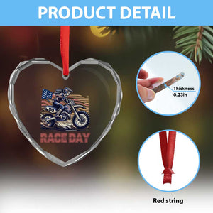 Dirt Bike Girl Heart Crystal Glass Ornament Patriotic Motocross American Flag Racing TS14 Print Your Wear
