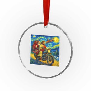 Dirt Bike Motocross Crystal Glass Ornament Jesus Santa Christmas Starry Night TS14 Print Your Wear