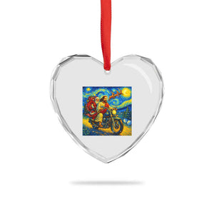 Dirt Bike Motocross Heart Crystal Glass Ornament Jesus Santa Christmas Starry Night TS14 Print Your Wear