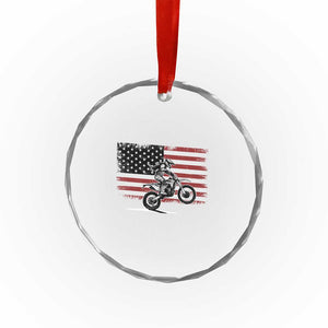 Dirt Bike Woman Rider Crystal Glass Ornament American Flag Motocross Biker TS11 Print Your Wear