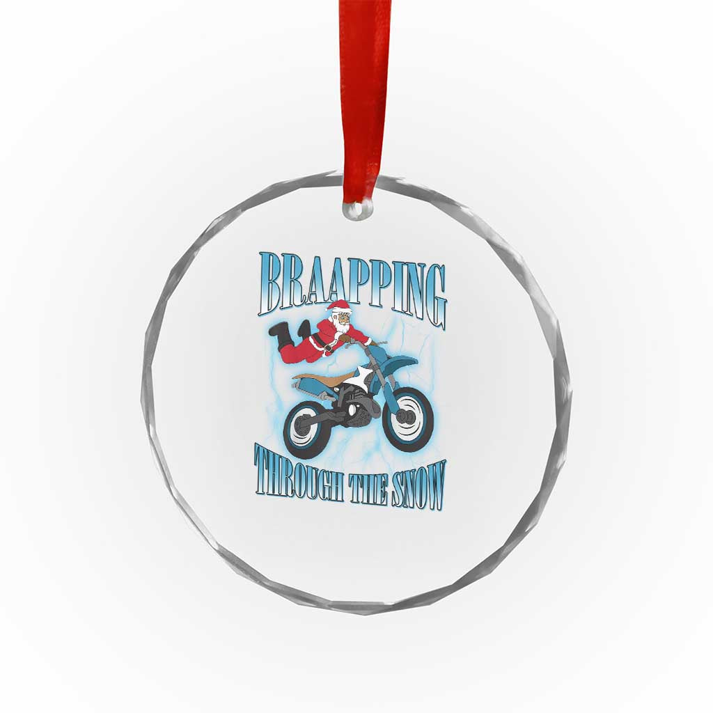 Dirt Bike Xmas Crystal Glass Ornament Brraaap Funny Motocross Biker Xmas Gift TS10 Print Your Wear