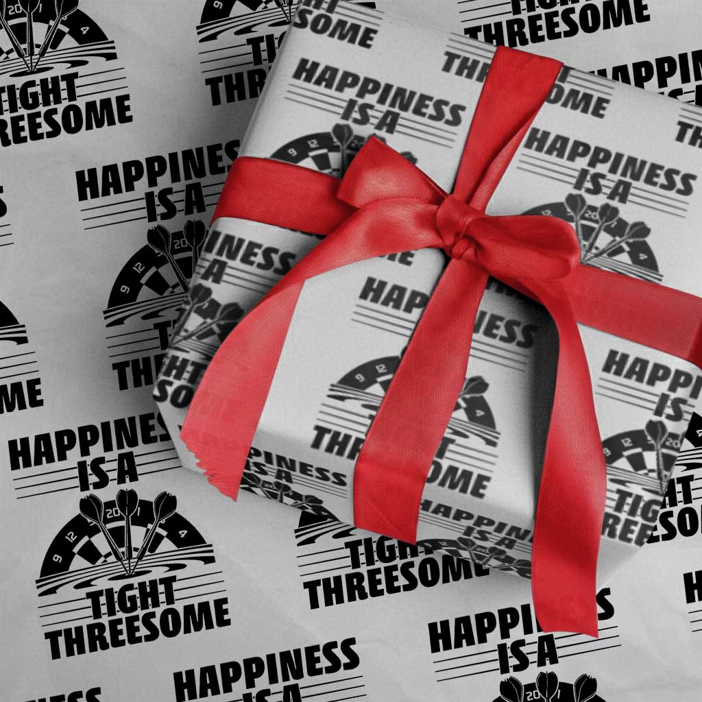 Dirty Joke Darts Gift Wrapping Paper Roll Darts Happiness Is A Tight Threesome TS12 White Print Your Wear