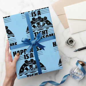 Dirty Joke Darts Gift Wrapping Paper Roll Darts Happiness Is A Tight Threesome TS12 Light Blue Print Your Wear