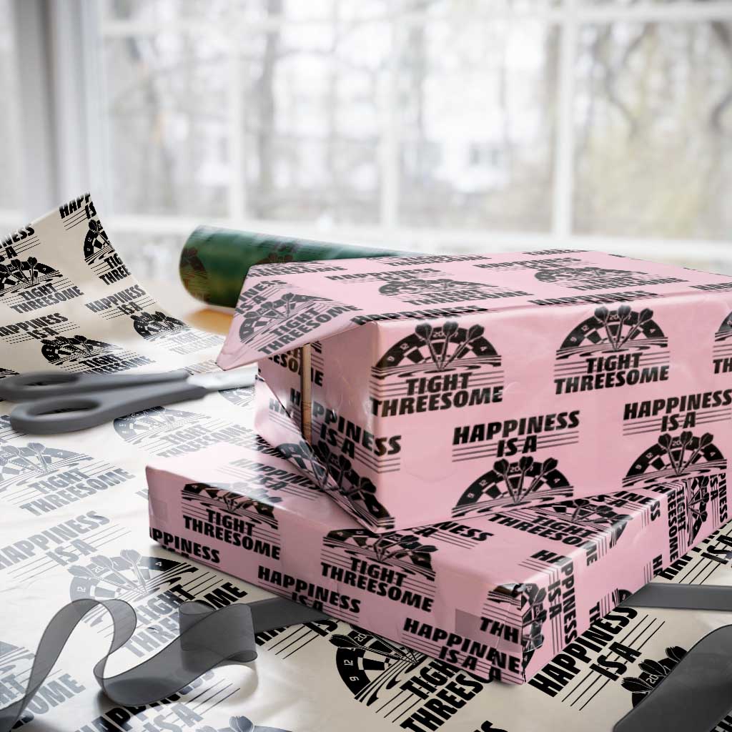 Dirty Joke Darts Gift Wrapping Paper Roll Darts Happiness Is A Tight Threesome TS12 Light Pink Print Your Wear