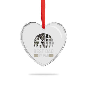 Disc Golf Best Dad By Par Heart Crystal Glass Ornament Funny Sports Golfer Frisbee Camo American Flag TS10 Print Your Wear