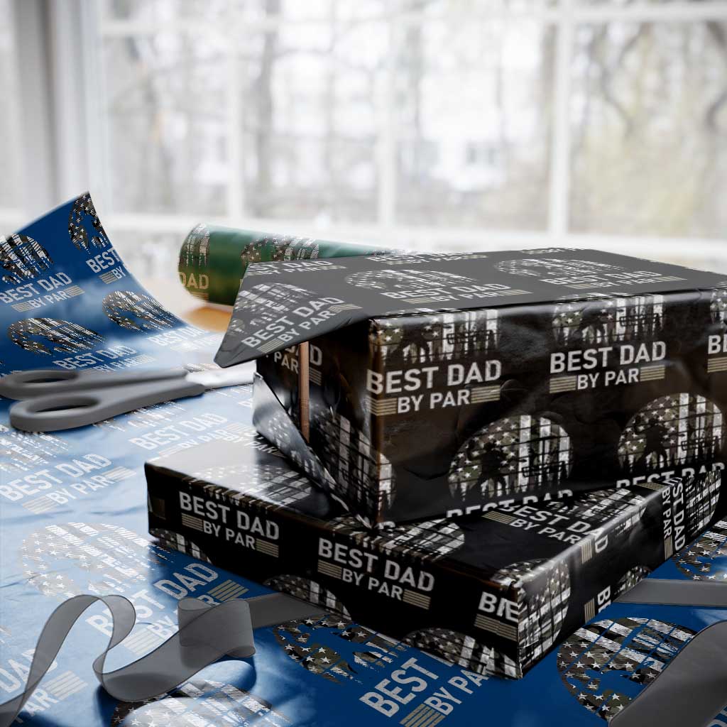 Disc Golf Best Dad By Par Wrapping Paper Roll Funny Sports Golfer Frisbee Camo American Flag TS10 Black Print Your Wear