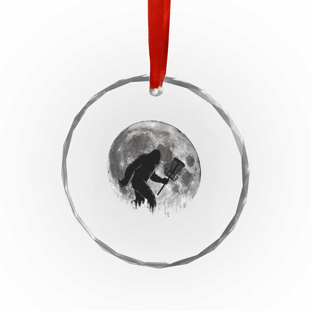 Disc Golf Bigfoot Crystal Glass Ornament Funny Cool Full Moon & Trees Sasquatch TS10 Print Your Wear