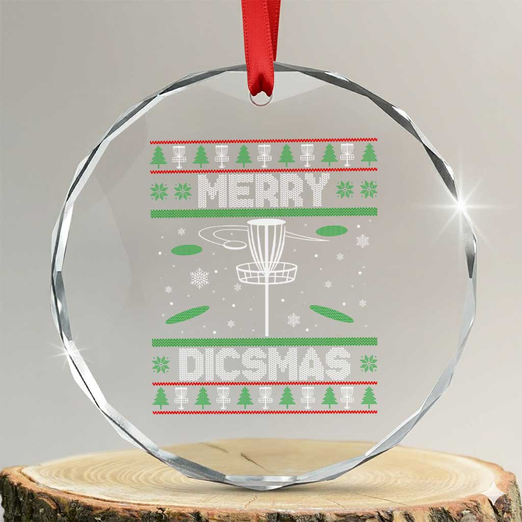 Disc Golf Christmas Crystal Glass Ornament Merry Discmas Ugly Xmas TS10 Transparent Glass 3'' Circle Print Your Wear