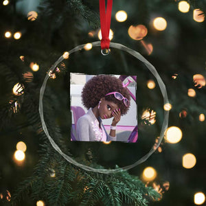 Disgusted Black Doll Meme Crystal Glass Ornament Funny Sassy Reaction Afro Girl With Attitude TS10 Print Your Wear