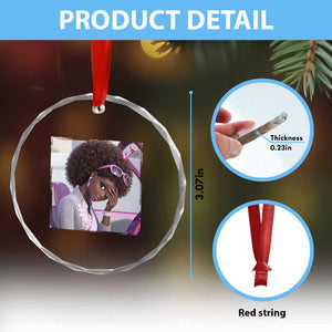 Disgusted Black Doll Meme Crystal Glass Ornament Funny Sassy Reaction Afro Girl With Attitude TS10 Print Your Wear