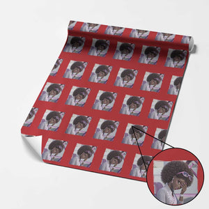 Disgusted Black Doll Meme Wrapping Paper Roll Funny Sassy Reaction Afro Girl With Attitude TS10 Red Print Your Wear