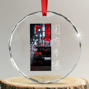 Distress JDM Drift Car Crystal Glass Ornament Distress Japanese Automotive Tuning Car TS10 Transparent Glass 3'' Circle Print Your Wear