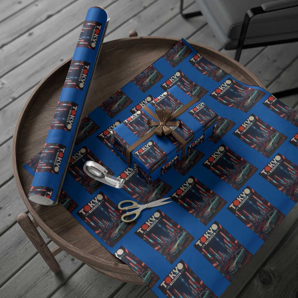 Distress JDM Tokyo Japan Drift Race Car Wrapping Paper Roll Retro Vintage Japanese Graphic TS10 Blue Print Your Wear
