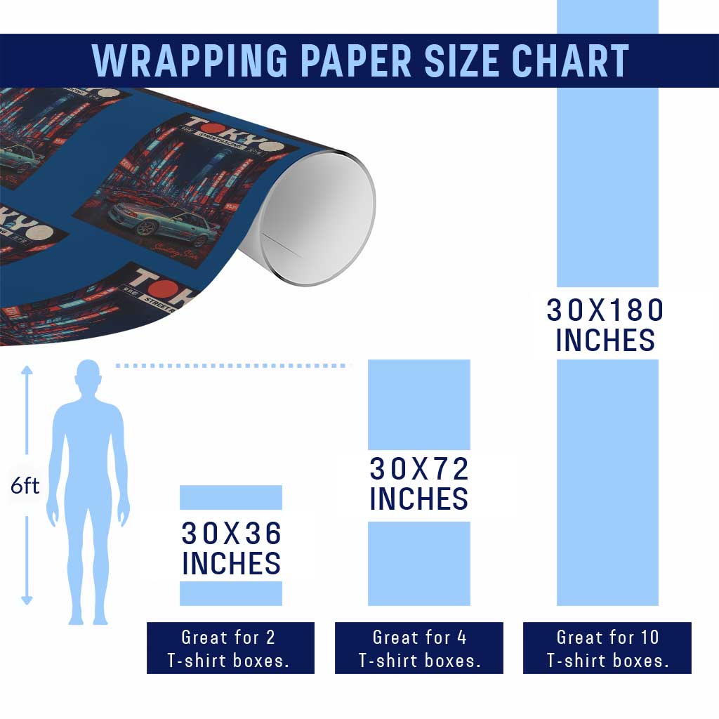 Distress JDM Tokyo Japan Drift Race Car Wrapping Paper Roll Retro Vintage Japanese Graphic TS10 Print Your Wear