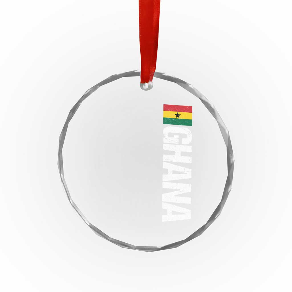 Distressed Ghana Flag Crystal Glass Ornament Vintage Ghanese Flag Africa Ghanaian Heritage TS10 Print Your Wear