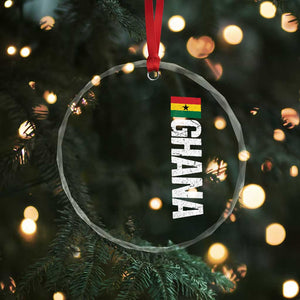 Distressed Ghana Flag Crystal Glass Ornament Vintage Ghanese Flag Africa Ghanaian Heritage TS10 Print Your Wear