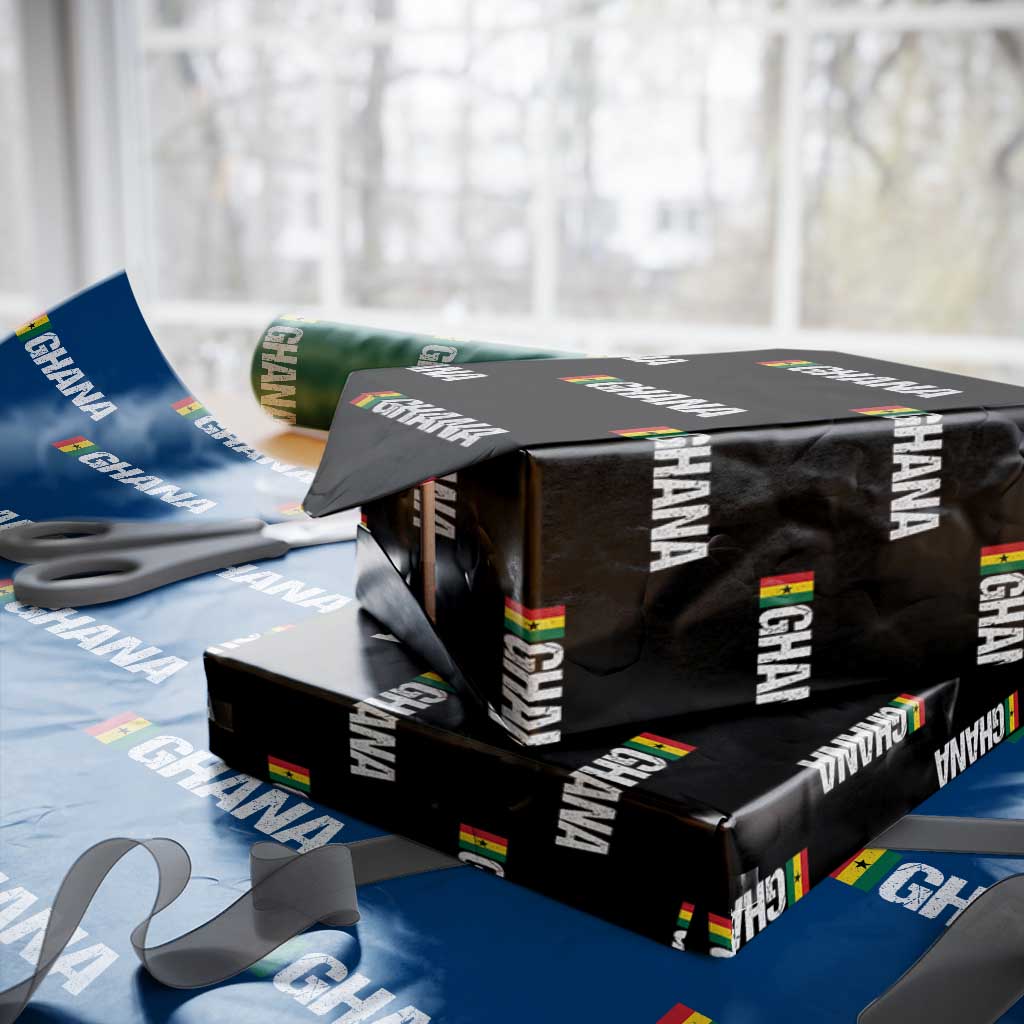 Distressed Ghana Flag Wrapping Paper Roll Vintage Ghanese Flag Africa Ghanaian Heritage
