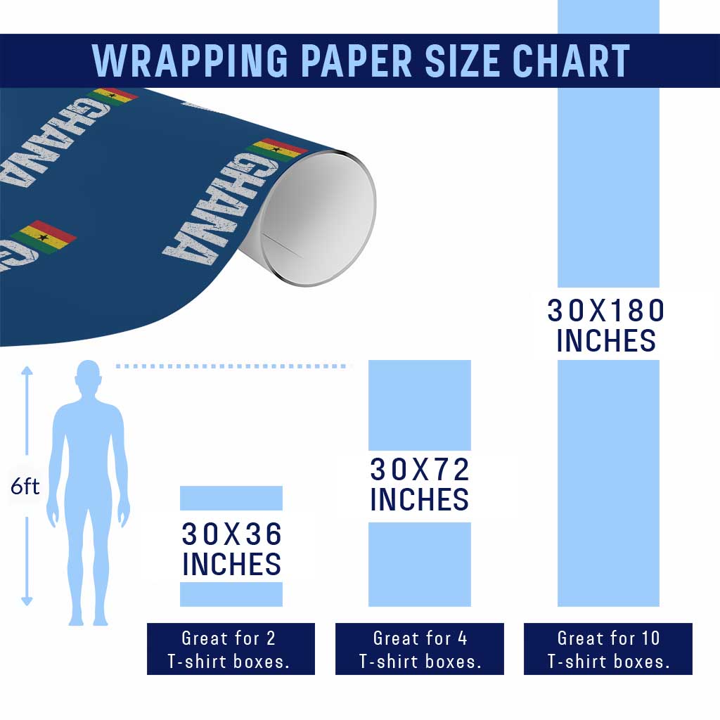 Distressed Ghana Flag Wrapping Paper Roll Vintage Ghanese Flag Africa Ghanaian Heritage