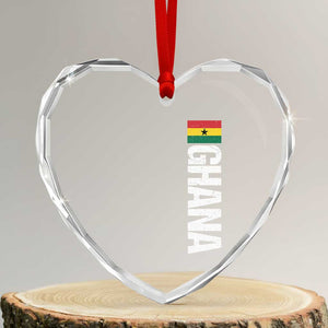 Distressed Ghana Flag Heart Crystal Glass Ornament Vintage Ghanese Flag Africa Ghanaian Heritage