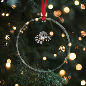 Diva Down Crystal Glass Ornament Funny Raccoon Relaxed TS14 Print Your Wear
