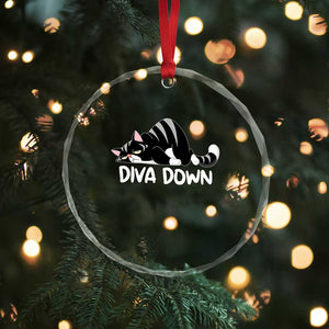 Diva Down Crystal Glass Ornament Funny Sarcastic Cat Meme TS14 Print Your Wear